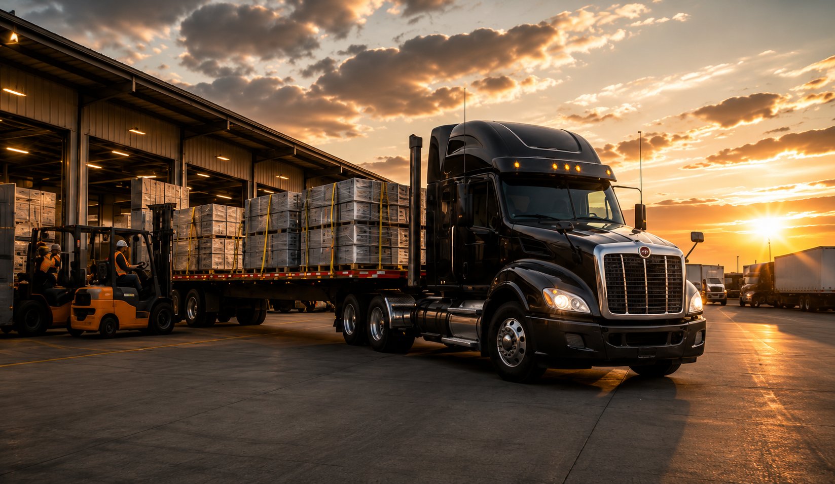 Partial truckload semi at warehouse